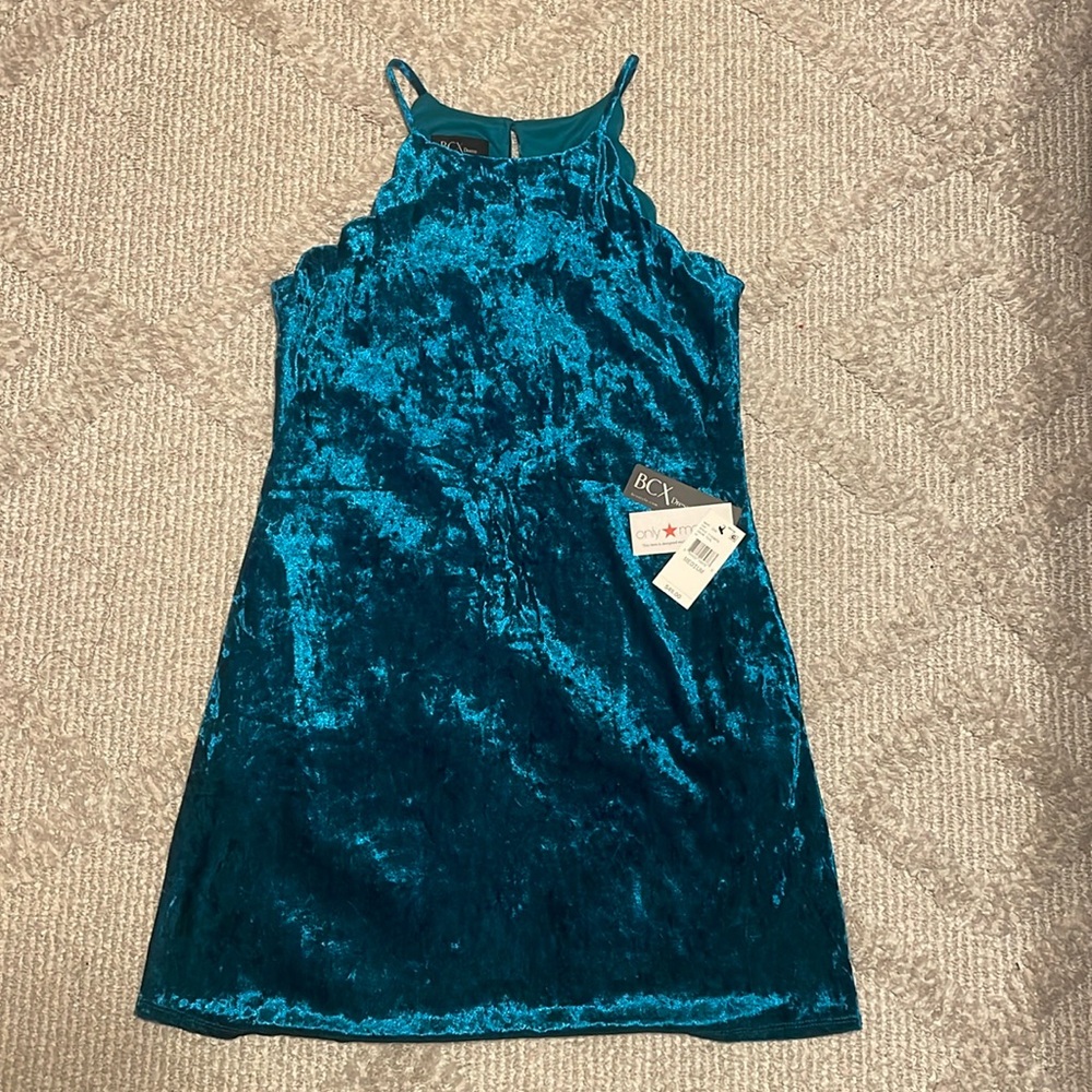 NWT BCX Teal Velvet Dress